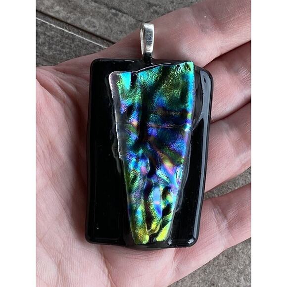 Dichroic Glass Pendant Large Art Glass Artisan - Picture 5 of 5